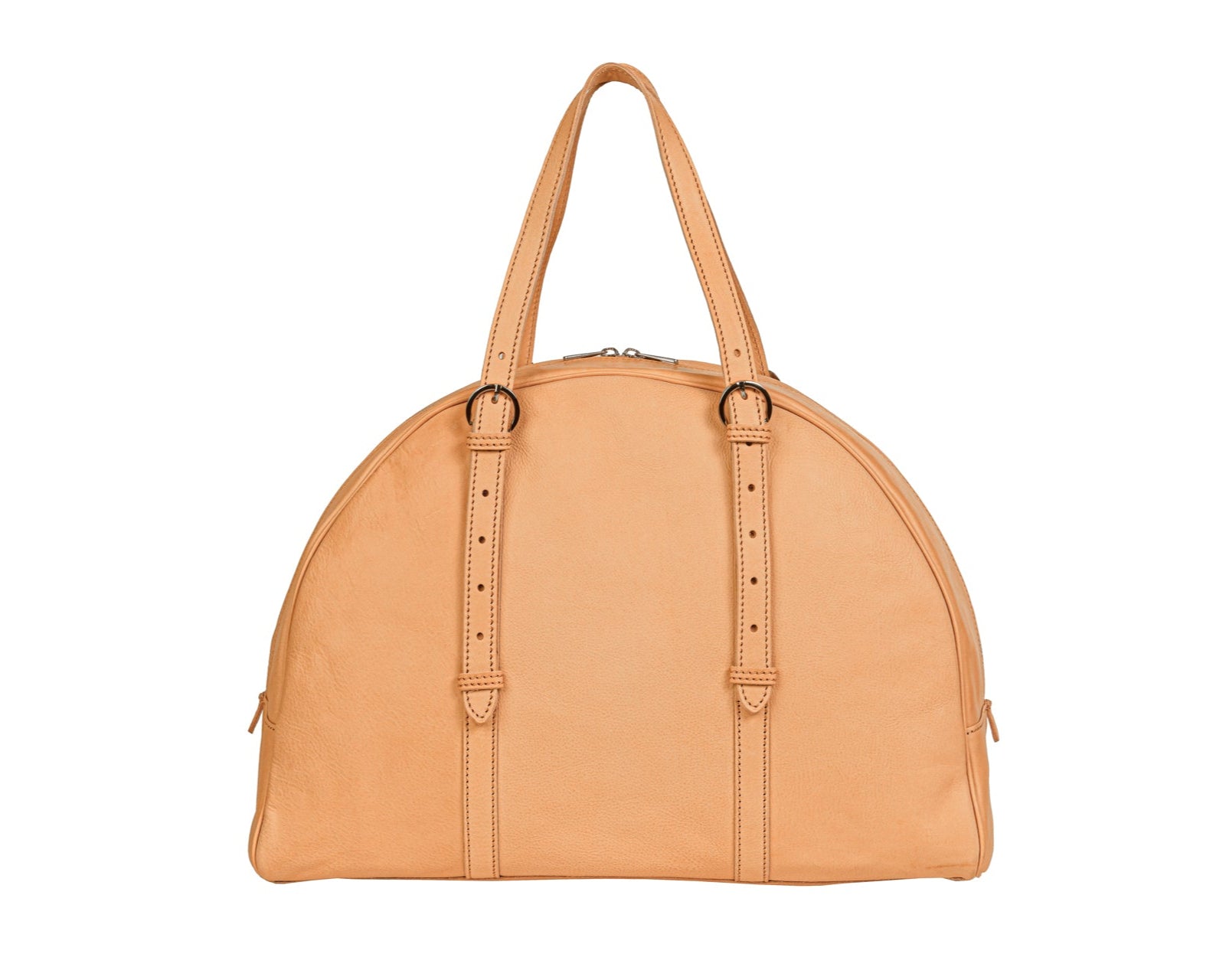 Structured weekender bag in vegetable tanned leather, made in Italy