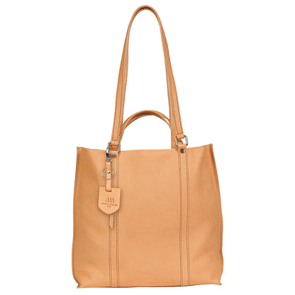 Tote bag in vegetable tanned leather by Alessia Firenze, handmade in Italy