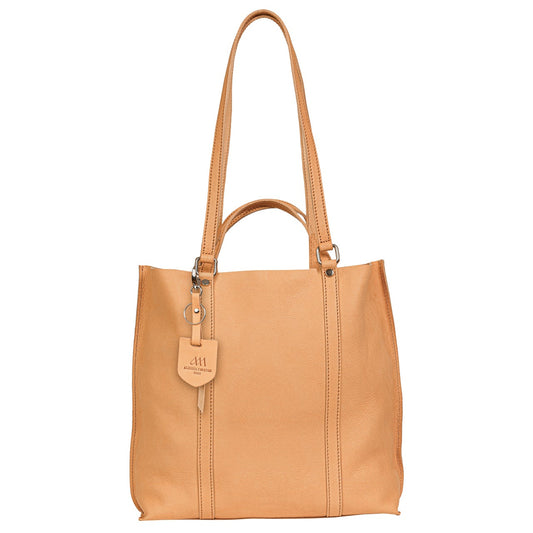 Tote bag in vegetable tanned leather by Alessia Firenze, handmade in Italy